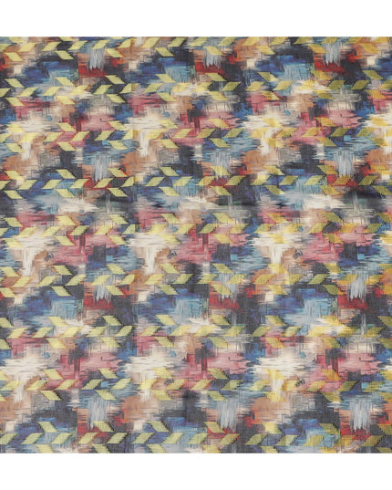 Multicolor Abstract Ikat Cotton Voile Fabric 150cm