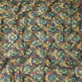 Dark Green Floral Printed Cotton Voile 150cm