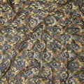 Dark Grey Ornate Floral Cotton Voile 150cm