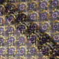 Purple Floral Fan Printed Cotton Voile 150cm