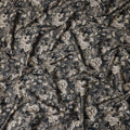 Smoke Grey Floral Cotton Satin Fabric