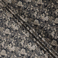 Smoke Grey Floral Cotton Satin Fabric