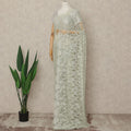 Green French Chantilly Lace Saree with bead work and sequins