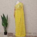 Lemon Yellow French Chantilly Lace Saree 5.5m
