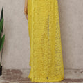 Lemon Yellow French Chantilly Lace Saree 5.5m