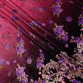 Raven Black Ombre Paisley Border Fabric