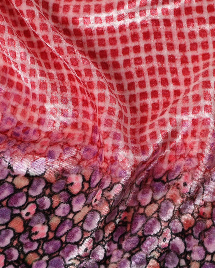 Soft Blush Pink Floral Border Fabric