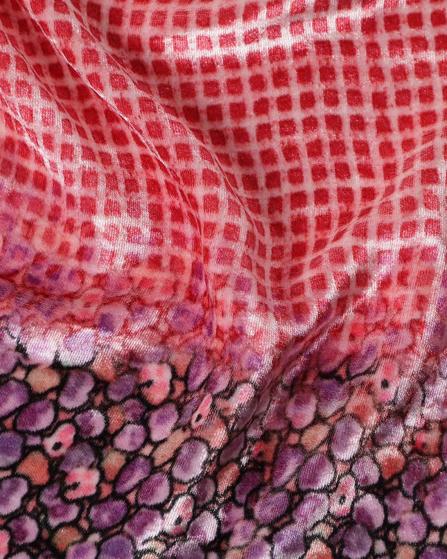 Soft Blush Pink Floral Border Fabric