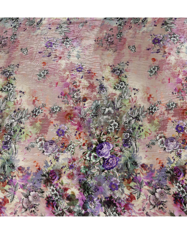 Antique Rose Floral Bouquet Synthetic Blended Velvet Fabric