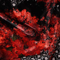 Ruby Red Trellis Floral Synthetic Blended Velvet Fabric