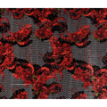 Ruby Red Trellis Floral Synthetic Blended Velvet Fabric