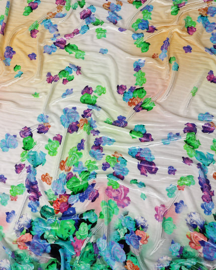 Pastel Multicolor Ombre Floral Fabric