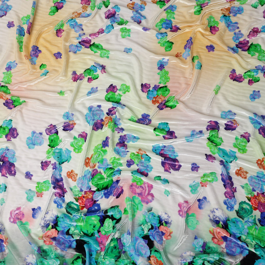 Pastel Multicolor Ombre Floral Fabric