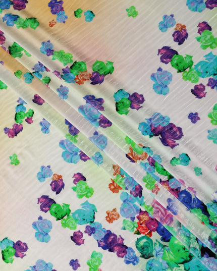 Pastel Multicolor Ombre Floral Fabric