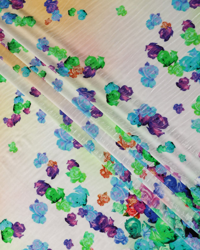 Pastel Multicolor Ombre Floral Fabric