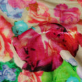 Sandstone Beige Ombre Floral Synthetic Blended Velvet Fabric