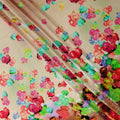 Sandstone Beige Ombre Floral Synthetic Blended Velvet Fabric