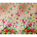 Sandstone Beige Ombre Floral Synthetic Blended Velvet Fabric