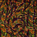 Plum Purple Floral Bouquet Synthetic Blended Velvet Fabric