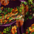 Plum Purple Floral Bouquet Synthetic Blended Velvet Fabric