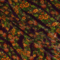 Plum Purple Floral Bouquet Synthetic Blended Velvet Fabric
