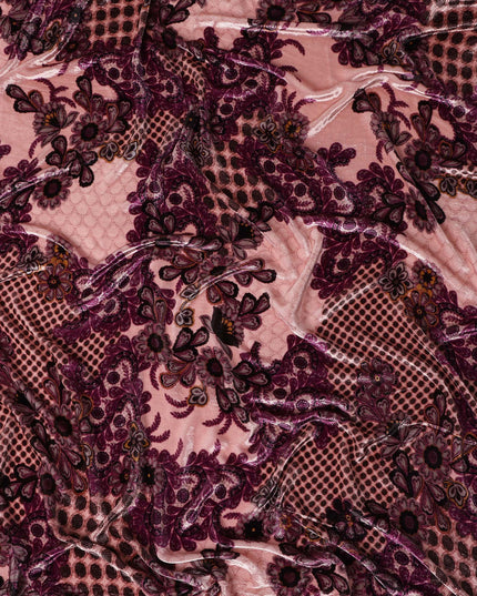 Rose Blush Pink Paisley Floral Fabric