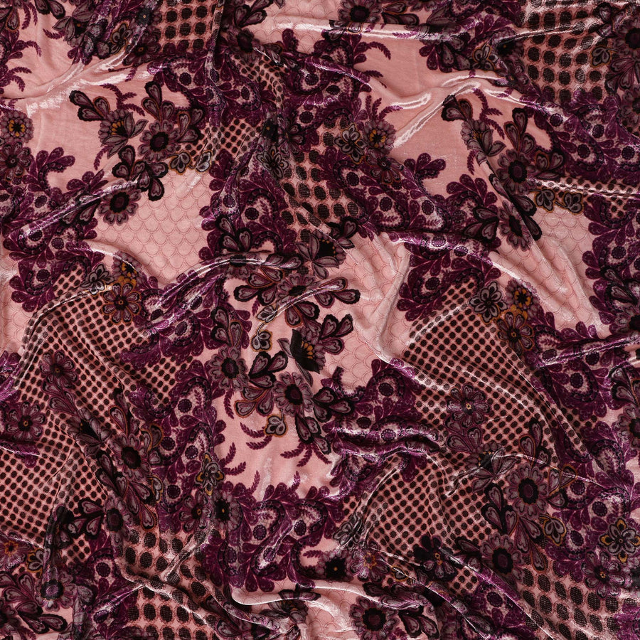 Rose Blush Pink Paisley Floral Fabric