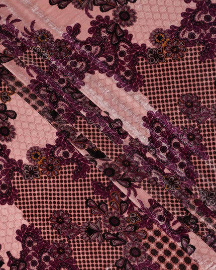 Rose Blush Pink Paisley Floral Fabric
