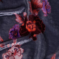 Slate Grey Floral Bouquet Synthetic Blended Velvet Fabric
