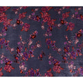Slate Grey Floral Bouquet Synthetic Blended Velvet Fabric