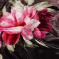 Jet Black Ombre Peony Floral Synthetic Blended Velvet Fabric