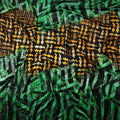 Emerald Green Animal Print Synthetic Blended Velvet Fabric