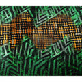 Emerald Green Animal Print Synthetic Blended Velvet Fabric