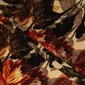 Autumn Multicolor Leaf Print Synthetic Blended Velvet Fabric