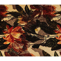 Autumn Multicolor Leaf Print Synthetic Blended Velvet Fabric