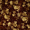 Burgundy Red Tonal Rose Synthetic Blended Velvet Fabric