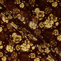 Burgundy Red Tonal Rose Synthetic Blended Velvet Fabric