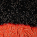 Onyx Black Ombre Floral Synthetic Blended Velvet Fabric