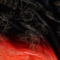 Onyx Black Ombre Floral Synthetic Blended Velvet Fabric