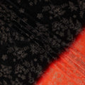 Onyx Black Ombre Floral Synthetic Blended Velvet Fabric