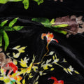 Midnight Black Botanical Floral Fabric