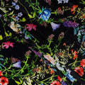 Midnight Black Botanical Floral Fabric