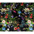 Midnight Black Botanical Floral Fabric