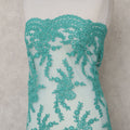 Teal Emerald Floral Tulle Fabric 140cm China