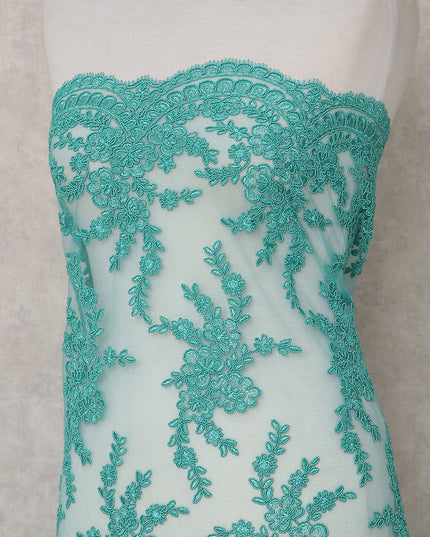Teal Emerald Floral Tulle Fabric 140cm China