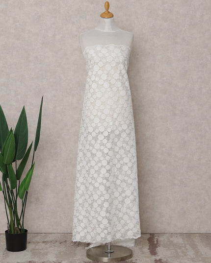White Polka Dot Tulle Fabric 140cm Korea
