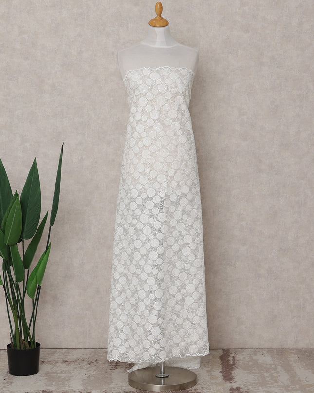 White Polka Dot Tulle Fabric 140cm Korea