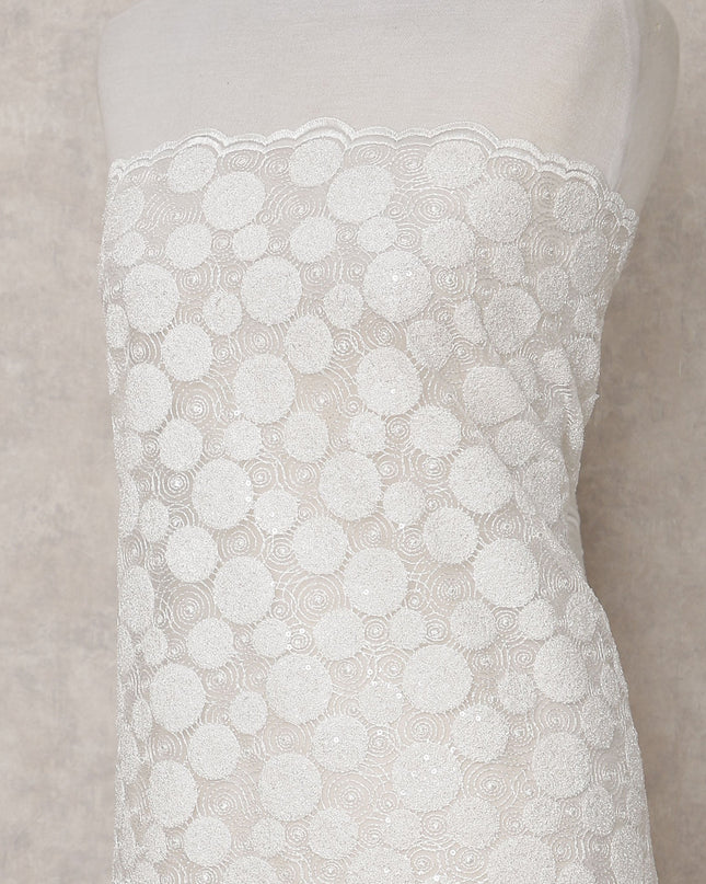 White Polka Dot Tulle Fabric 140cm Korea