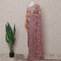 Rose Pink and Royal Blue French Chantilly Lace Saree 5.5m