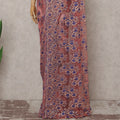 Rose Pink and Royal Blue French Chantilly Lace Saree 5.5m